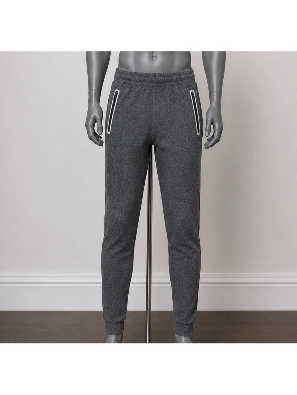 Old Navy Active Men’s Large Gray Jogger Pants Zip Pockets Athletic Performance